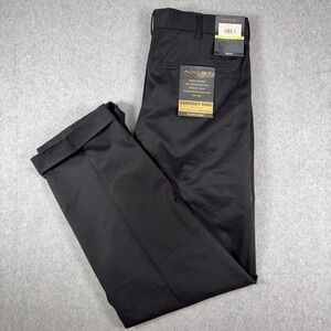 AXIST Corporate Khaki Pnats Mens fits 30x28 Black  Dress Casual Pleated Front